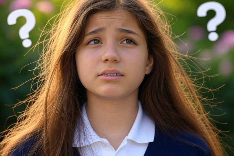 puzzled teenage girl